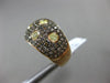 ESTATE 1.88CT YELLOW & CHOCOLATE FANCY DIAMOND 18KT TWO TONE GOLD MULTI ROW RING