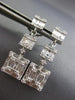 ESTATE LARGE 1.73CT DIAMOND 18KT WHITE GOLD 3D INVISIBLE STUD HANGING EARRINGS