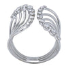 ESTATE LARGE .88CT DIAMOND 18KT WHITE GOLD CLASSIC BUTTERFLY JOURNEY LOVE RING