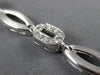 ANTIQUE 1CT ROUND DIAMOND 14K WHITE GOLD CLASSIC OVAL SATIN LINK BRACELET #11639