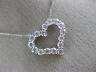 ESTATE 1.0CT DIAMOND 14KT WHITE GOLD 3D CLASSIC OPEN HEART FLOATING LOVE PENDANT