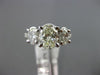ESTATE 2.16CT DIAMOND 14KT WHITE GOLD 3D OVAL THREE STONE ENGAGEMENT RING #2184