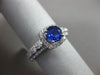 ESTATE 1.40CT DIAMOND & AAA ROUND SAPPHIRE 14KT 2 TONE GOLD HALO ENGAGEMENT RING