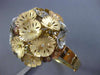 ESTATE EXTRA LARGE .72CT DIAMOND 14KT TRI COLOR GOLD 3D FLOWER BANGLE BRACELET