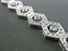 ESTATE LONG 3.34CT DIAMOND 14KT WHITE GOLD 3D MILGRAIN HEXAGON TENNIS BRACELET