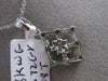 ESTATE .26CT DIAMOND ROUND & BAGUETTE 18KT WHITE GOLD 3D SQUARE FLOATING PENDANT