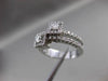 ANTIQUE WIDE .60CT ROUND DIAMOND 14KT WHITE GOLD SQUARE DOUBLE HALO RING #19430
