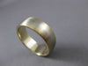 ESTATE 14KT WHITE & YELLOW GOLD MATTE HANDCRAFTED WEDDING BAND RING 7mm #23226