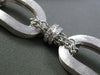 ESTATE WIDE .80CT DIAMOND 14KT WHITE GOLD 3D SHINY & MATTE LINK CHAIN BRACELET