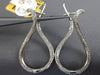 ESTATE .45CT DIAMOND 14KT WHITE GOLD 3D TEAR DROP INSIDE OUT HANGING EARRINGS