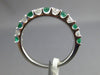 ESTATE .74CT DIAMOND & AAA EMERALD 18K WHITE GOLD SEMI ETERNITY ANNIVERSARY RING