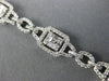 ESTATE WIDE 3.06CT DIAMOND 18K WHITE GOLD 3D CLASSIC SQUARE HALO TENNIS BRACELET