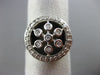 ESTATE LARGE .40CT DIAMOND 14KT WHITE GOLD 3D ETOILE PAVE CIRCLE SNOWFLAKE RING