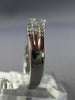 ESTATE .32CT ROUND & BAGUETTE DIAMOND 14K WHITE GOLD SWIRL WAVE ANNIVERSARY RING