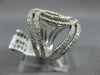 ESTATE LARGE .88CT DIAMOND 14KT WHITE GOLD 3D DOUBLE ROW LOVE KNOT INFINITY RING