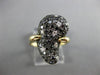 ESTATE LARGE 1.11CT WHITE & BLACK DIAMOND 14KT YELLOW GOLD PEAR SHAPED FUN RING