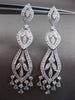 ESTATE LARGE 2.0CT DIAMOND 18KT WHITE GOLD FILIGREE MILGRAIN HANGING EARRINGS