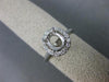 ESTATE .21CT DIAMOND 14K WHITE GOLD CLASSIC OVAL HALO SEMI MOUNT ENGAGEMENT RING