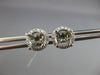 ESTATE .22CT DIAMOND 14KT WHITE GOLD 4 PRONG ROUND SEMI MOUNT HALO STUD EARRINGS