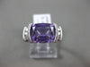 ESTATE WIDE 3.32CT DIAMOND & AAA AMETHYST 14KT WHITE GOLD LUCIDA ENGAGEMENT RING
