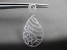 ESTATE LARGE 1.20CT DIAMOND 14K WHITE GOLD 3D TEAR DROP CLIP ON HANGING EARRINGS