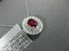 ESTATE .68CT DIAMOND & AAA RUBY 18KT WHITE GOLD OVAL DOUBLE HALO CLASSIC PENDANT