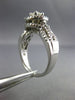 ESTATE WIDE 1.0CT DIAMOND 14KT WHITE GOLD 3D ROUND DOUBLE HALO ENGAGEMENT RING