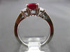 ESTATE 2.17CT DIAMOND & EXTRA FACET RUBY 18KT WHITE GOLD 3 STONE ENGAGEMENT RING