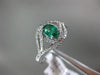 ESTATE WIDE .81CT DIAMOND & AAA EMERALD 14KT WHITE GOLD INFINITY ENGAGEMENT RING