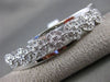 ESTATE LARGE .20CT DIAMOND 14K WHITE GOLD CLASSIC FLOWER CLUSTER BANGLE BRACELET