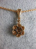 ESTATE .50CT DIAMOND 18KT ROSE GOLD 3D CLUSTER FLOWER FLOATING LOVE PENDANT