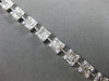 ESTATE 4.04CT ROUND & BAGUETTE DIAMOND 18KT WHITE GOLD 3D SQUARE TENNIS BRACELET