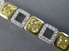 WHITE & FANCY YELLOW 8.33CT DIAMOND 18KT TWO TONE GOLD 3D SQUARE TENNIS BRACELET