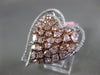 ESTATE EXTRA LARGE 3.48CT WHITE & PINK DIAMOND 18KT WHITE & ROSE GOLD HEART RING