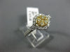 .65CT DIAMOND & FANCY YELLOW DIAMOND 14KT 2 TONE GOLD CLUSTER HALO PROMISE RING