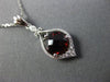LARGE 1.98CT DIAMOND & AAA GARNET 14KT WHITE GOLD 3D TEAR DROP FILIGREE PENDANT