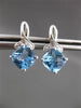 ESTATE LARGE 2.03CT DIAMOND & BLUE TOPAZ 14KT WHITE GOLD LUCIDA HANGING EARRINGS