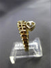 ESTATE .02CT DIAMOND 14KT YELLOW GOLD ETOILE SNAKE DOUBLE HEART LOVE RING #24487