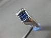 ESTATE WIDE 2.21CT DIAMOND & SAPPHIRE 18K WHITE GOLD 3D RECTANGULAR TWISTED RING