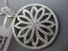 ESTATE LARGE 1.63CT DIAMOND 18K WHITE GOLD OPEN FLOWER CIRCULAR FLOATING PENDANT