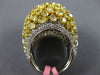 ESTATE EXTRA LARGE 9.0CT WHITE & FANCY YELLOW DIAMOND 18K TWO TONE GOLD FUN RING
