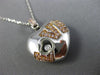 ESTATE LARGE .25CT WHITE & PINK DIAMOND 18KT 2 TONE GOLD 3D HEART "LOVE" PENDANT