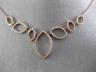ESTATE LARGE .63CT DIAMOND 14K ROSE GOLD 3D OPEN MARQUISE SHAPE V SHAPE NECKLACE