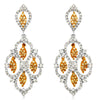 ESTATE LARGE 2.30CT WHITE & FANCY YELLOW DIAMOND 14K 2TONE GOLD HANGING EARRINGS