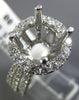 ESTATE LARGE 1.52CT DIAMOND 14KT WHITE GOLD 3D HALO SEMI MOUNT ENGAGEMENT RING