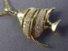 ESTATE .26CT DIAMOND 14KT YELLOW GOLD HANDCRAFTED 3D LUCKY FISH FLOATING PENDANT