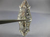ANTIQUE LARGE 1.05CT OLD MINE DIAMOND 14K WHITE GOLD 3D OPEN FILIGREE BROOCH PIN