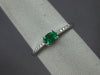ESTATE .28CT DIAMOND & AAA EMERALD 14KT WHITE GOLD ROUND & OVAL CLASSIC FUN RING