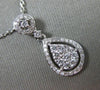 ESTATE .42CT DIAMOND 14KT WHITE GOLD 3D CLUSTER PEAR SHAPE HALO FLOATING PENDANT