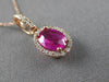 ESTATE 1.02CT ROUND DIAMOND & AAA RUBY 14KT ROSE GOLD 3D CLASSIC OVAL PENDANT